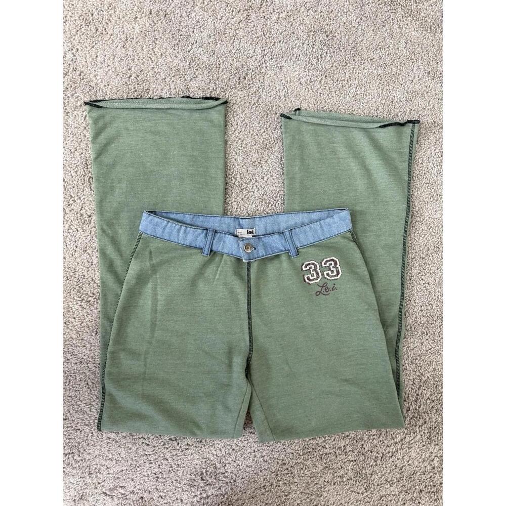 L.E.I. Women’s Vintage Reworked‎ Denim Low Rise Y2K RARE Sweatpants Sz M